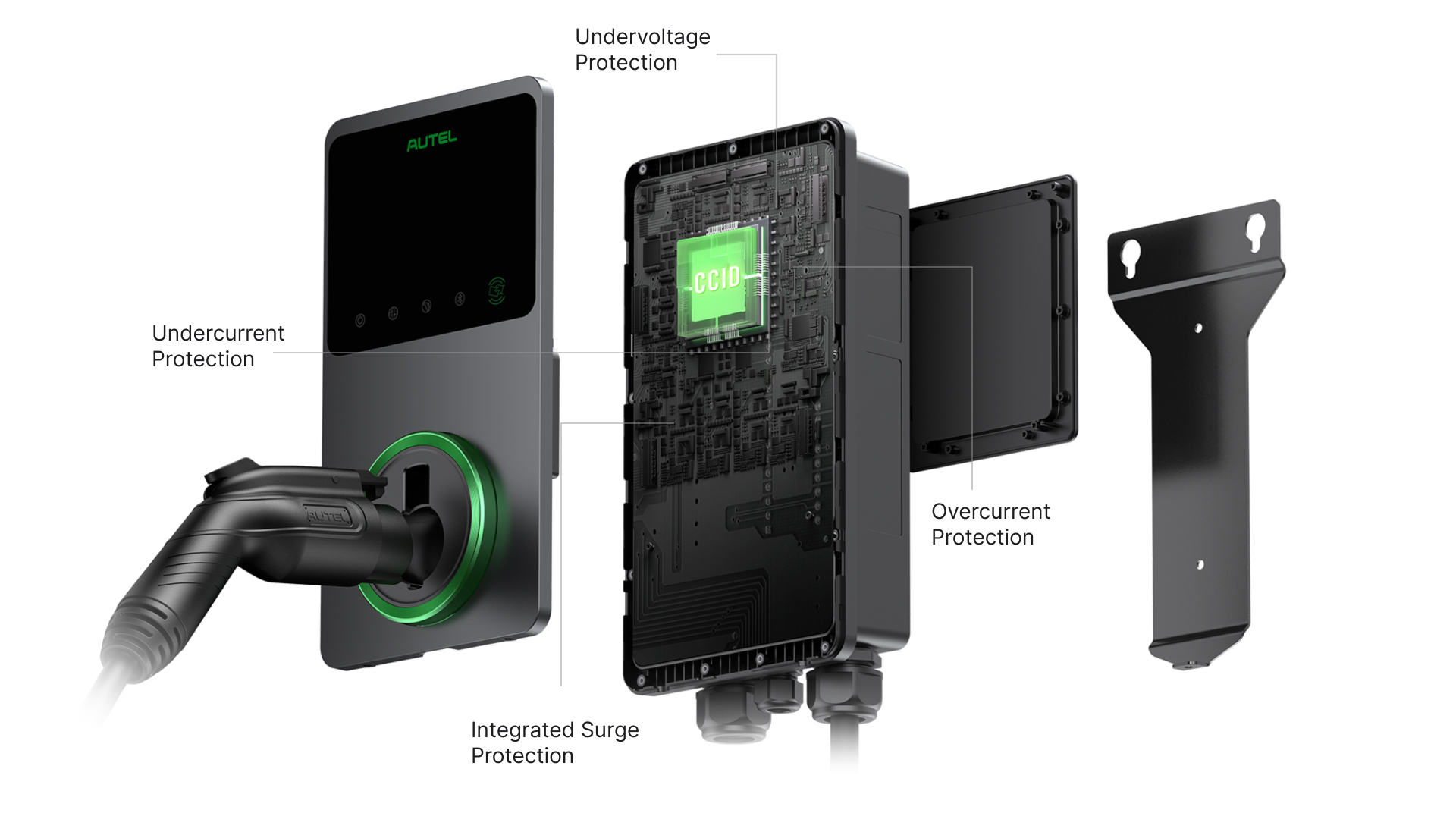 Autel MaxiCharger AC Elite Safety, Undervoltage, Undercurrent, Surge Protection, Overcurrent
